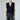 Front view of Dolci Cable Cashmere Vest Cardigan — navy Italian cashmere with sculptural cable-knit texture and button closure.